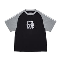 HODDLE LOGO WARPED JERSEY TEE BLACK