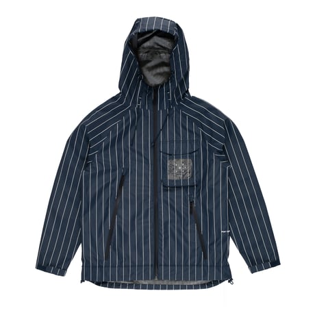 POP TRADING COMPANY PINSTRIPE ORACLE JACKET NAVY / WHITE