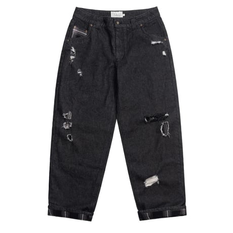 DIME SECRET BAGGY DENIM PANTS BLACK WASHED