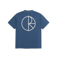 POLAR SKATE CO. CONTRAST TEE I STROKE LOGO GREY BLUE