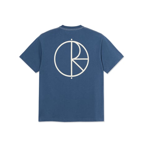 POLAR SKATE CO. CONTRAST TEE I STROKE LOGO GREY BLUE