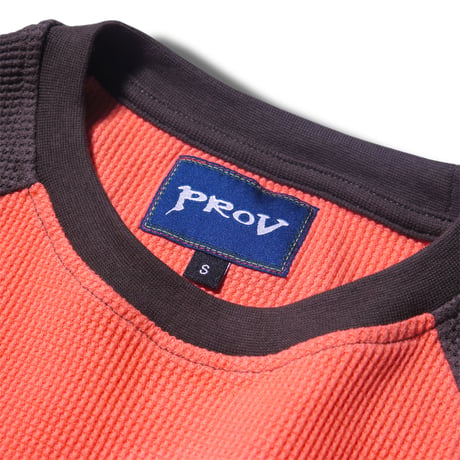 PROV WAFFLE RAGLAN THERMAL ORANGE/BROWN