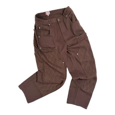 STAR TEAM CROSS STITCH DOUBLE KNEE JEANS BROWN