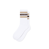 POLAR SKATE CO. RIB SOCKS FAT STRIPE WHITE / BEIGE