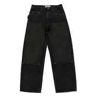 STINGWATER VEGAN SUEDE DOUBLE KNEE MOSES JEANS BLACK