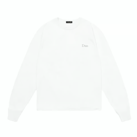 DIME CLASSIC SMALL LOGO LS TEE WHITE