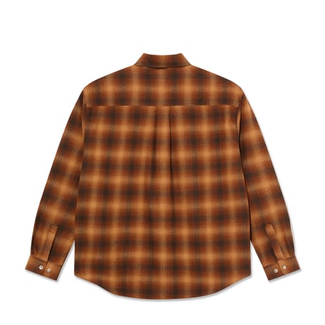 POLAR SKATE CO. MITCHELL LS SHIRT SHADOW CHECK CARAMEL