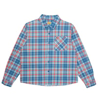 CARPET COMPANY PLAID DENIM BUTTON UP BABY BLUE