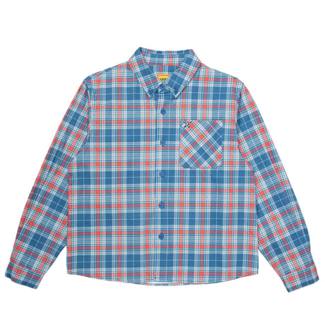 CARPET COMPANY PLAID DENIM BUTTON UP BABY BLUE