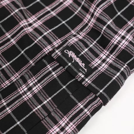 YARDSALE SHORELINE PLAID SHORTS BLACK/PINK