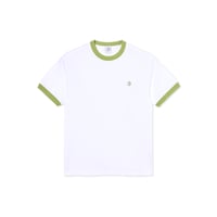 POLAR SKATE CO. RINGER TEE WHITE/PERIDOT
