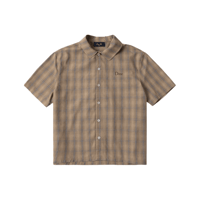 DIME PLAID BUTTON UP SHIRT BROWN