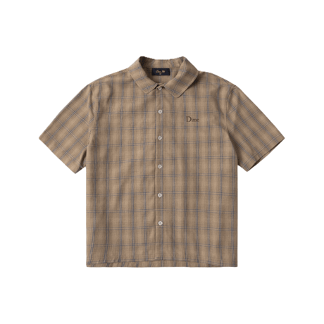 DIME PLAID BUTTON UP SHIRT BROWN