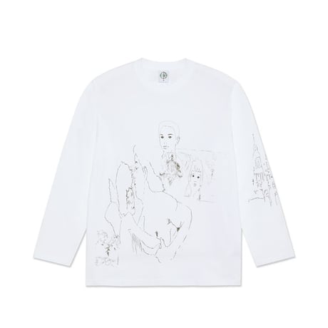 POLAR SKATE CO. RAVE STEVE LS TEE WHITE
