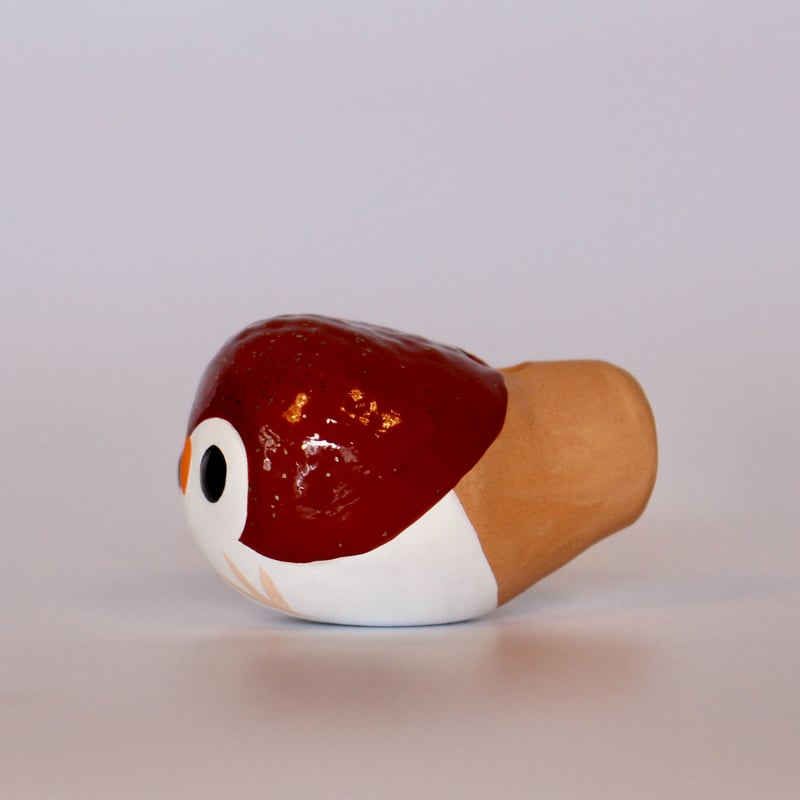 美品陶器人形　笛 陶器製の鳥の水笛 | 手作業による成形と手描き | 陶器の彫刻 | 装飾用