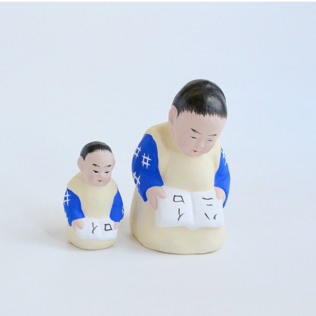 筑芳津屋埼人形？ 女性と子供 人気 本読み童人形 | 筑前津屋崎人形巧房