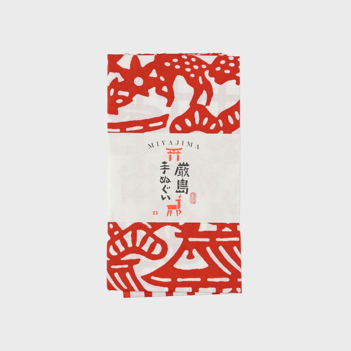 ご当地手ぬぐい｜厳島神社｜注染 赤 | すずめ草