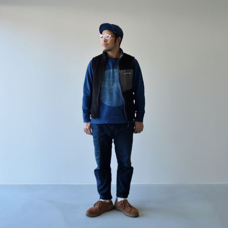 スウェット ｜五大　藍染の抜染｜型染の服