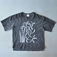 松煙染のビッグTシャツ｜風｜型染の服