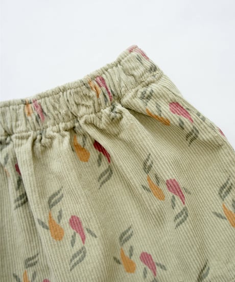 piupiuchick / ruffles short skirt  sage green w|multicolor fishes
