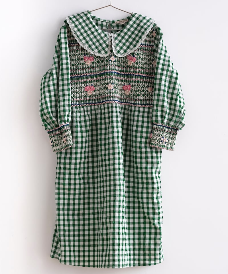 ワンピース Fish &kids PATCHWORK DRESS with COLLAR FISH & KIDS〛 PATCHWORK DRESS WITH COLLAR (Kids and Women