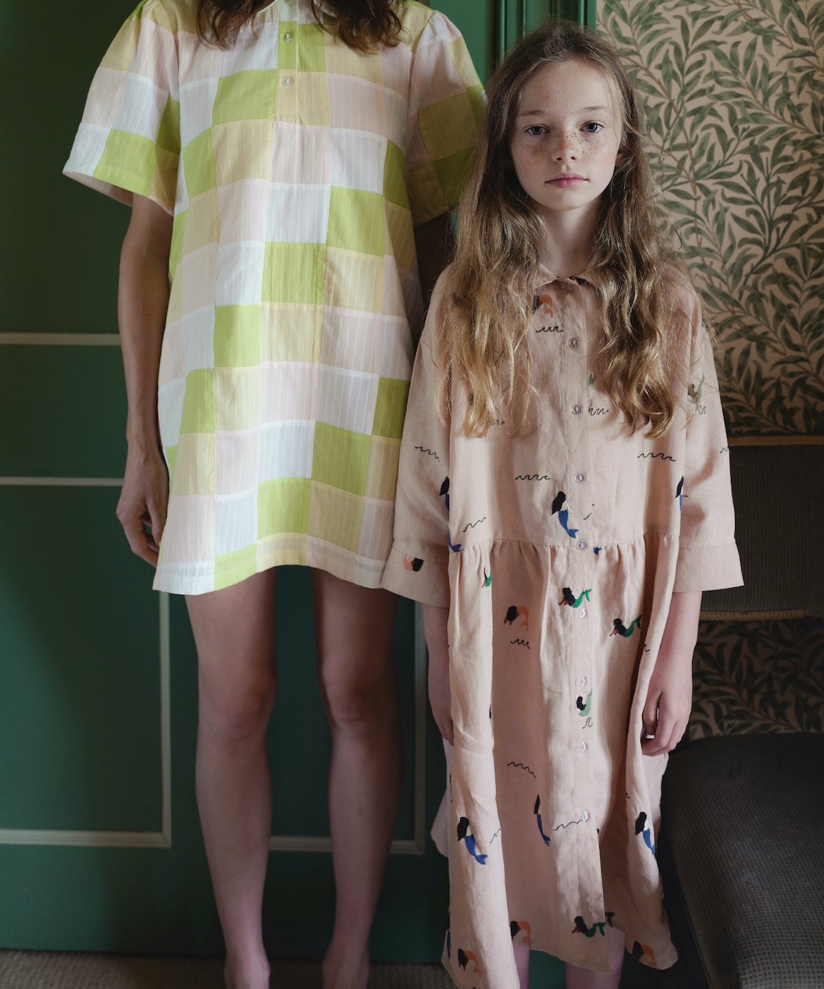 FISH & KIDS / ALLOVER EMBROIDERY MERMAID DRESS