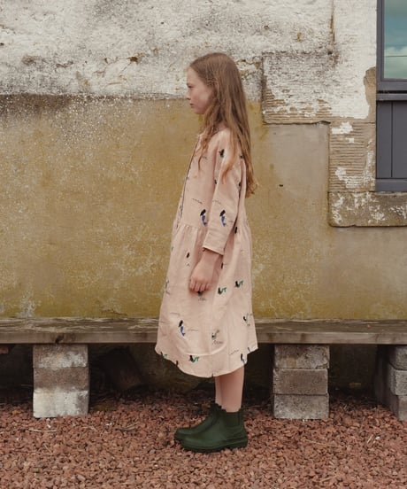 FISH & KIDS / ALLOVER EMBROIDERY MERMAID DRESS