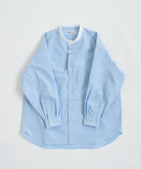 EAST END HIGHLANDERS / Band Collar LS Stripe Shirt