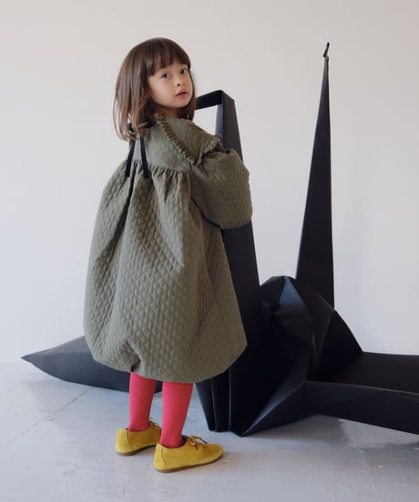 folk made / QUILTED BALLOON DRESS