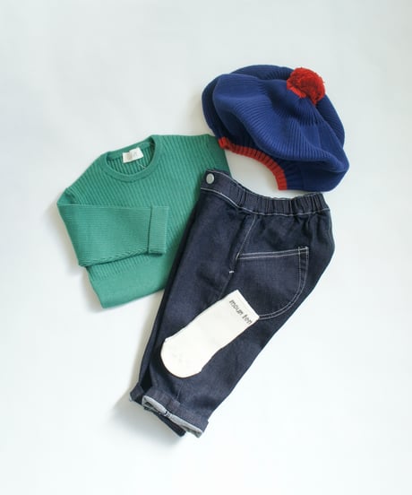 MOUN TEN. / FRONT TUCK ORGANIC JEANS (for baby)