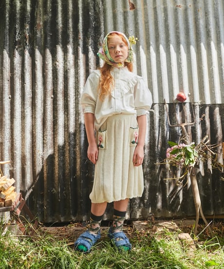 FISH & KIDS / KNIT EMBROIDERED MIDI SKIRT