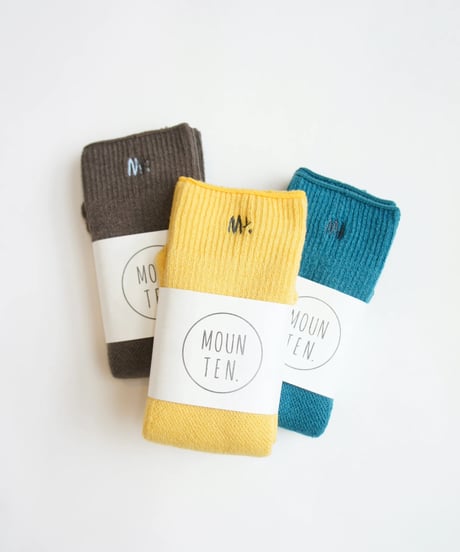 MOUN TEN. / wool cotton rib tube socks