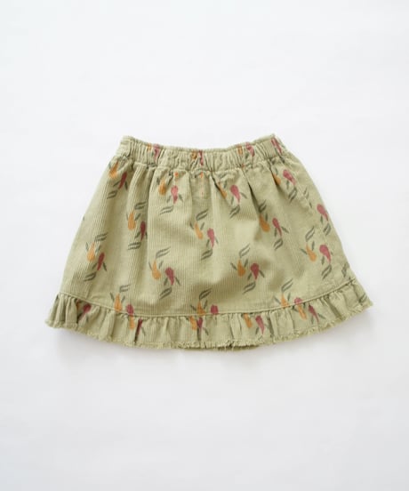 piupiuchick / ruffles short skirt  sage green w|multicolor fishes