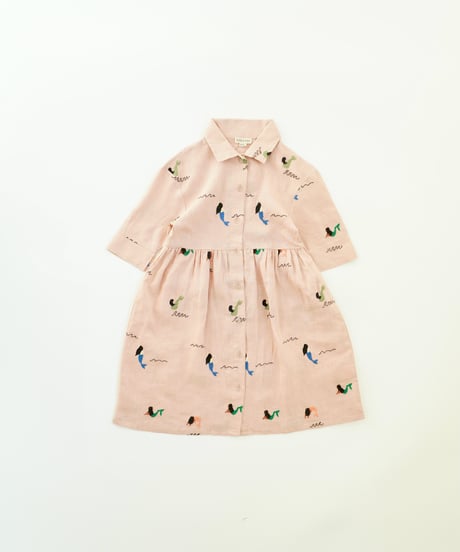 FISH & KIDS / ALLOVER EMBROIDERY MERMAID DRESS