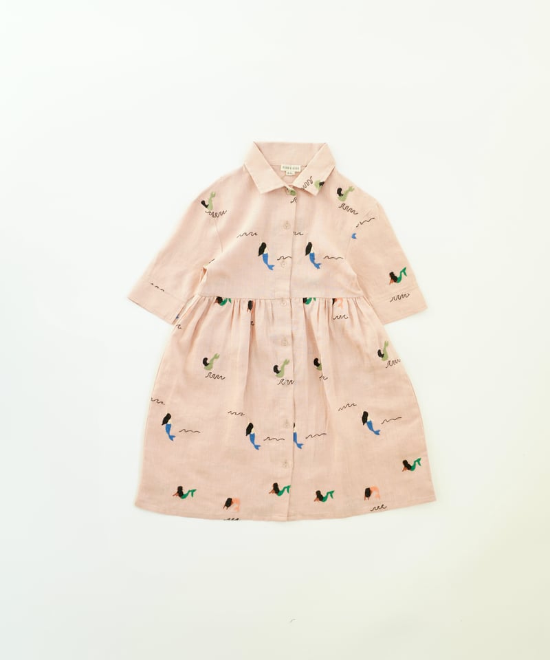 FISH & KIDS / ALLOVER EMBROIDERY MERMAID DRESS