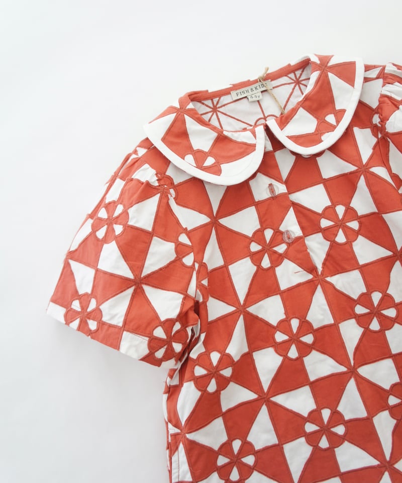 ワンピース Fish &kids PATCHWORK DRESS with COLLAR FISH