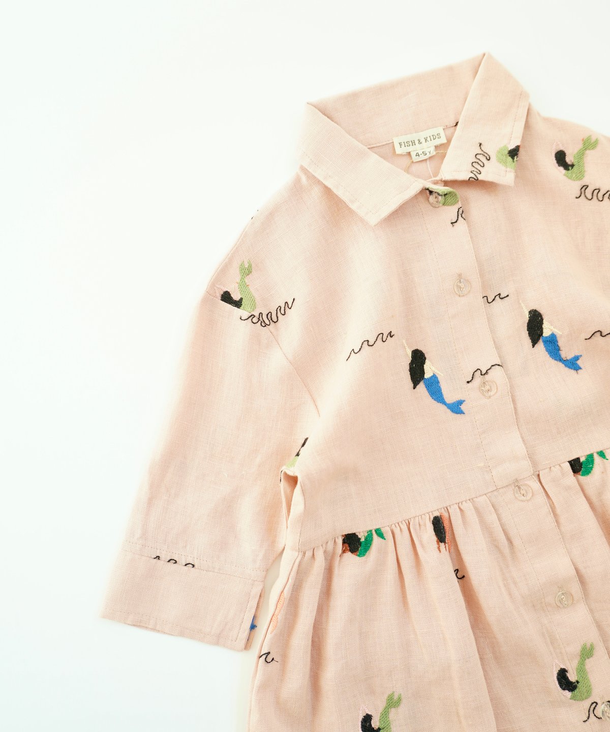FISH & KIDS / ALLOVER EMBROIDERY MERMAID DRESS