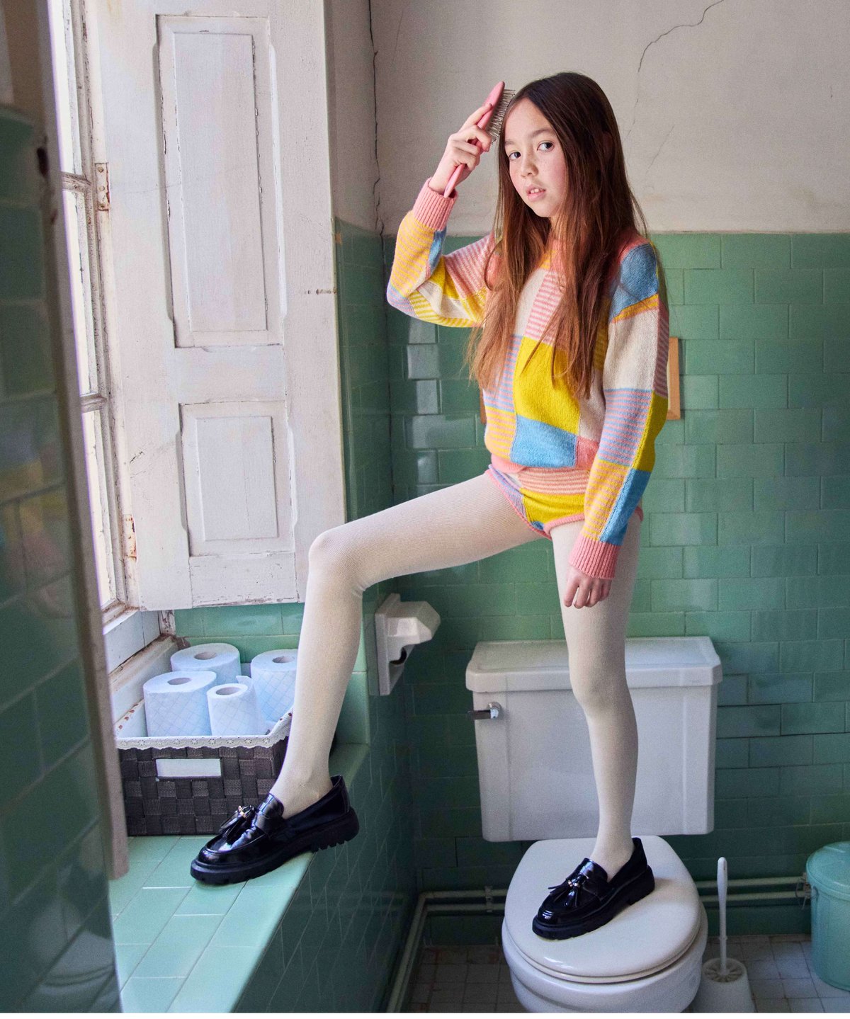 FISH & KIDS / PATCHWORK PASTELS SWEATER | in th