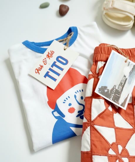 FISH & KIDS x TITO / CONTRAST COLOR T-SHIRT