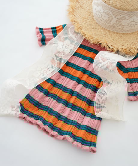süß (suess) / Multi Border knit tops | pink