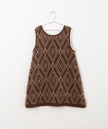 FISH & KIDS / FLOWER KNIT DRESS