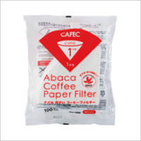 CAFECコーヒーフィルター円すい形/アバカ円すいコーヒーフィルター（ホワイト）/1杯用、2~4杯用