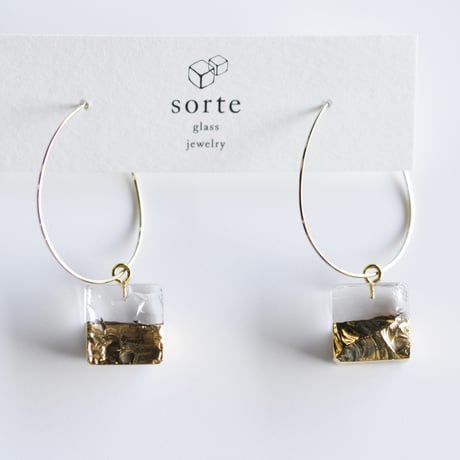 sorte glass jewelry ピアス　SJG-011SQ