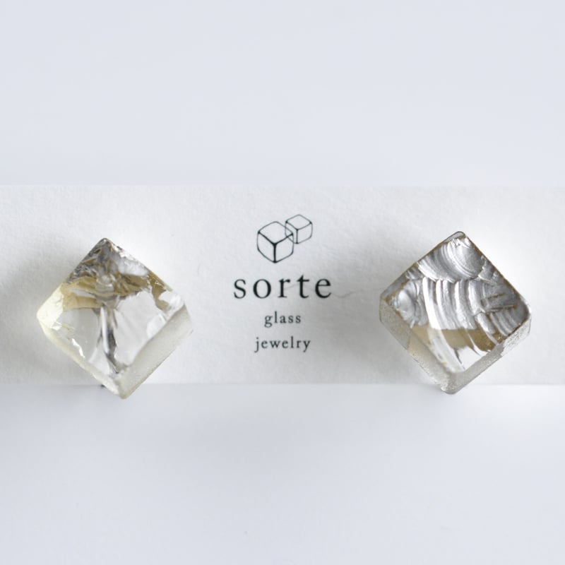 sorte glass jewelry イヤリング　SGJ-201-seカラーシルバー