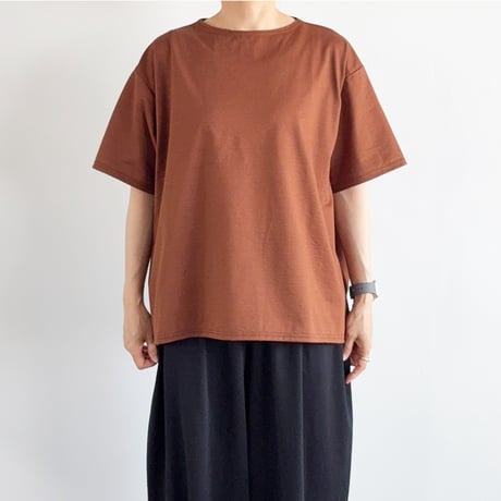 STRIPES JERSEY S/S BOAT NECK TEE  綿麻ストライプ 半袖ボートネックTシャツ  A52606