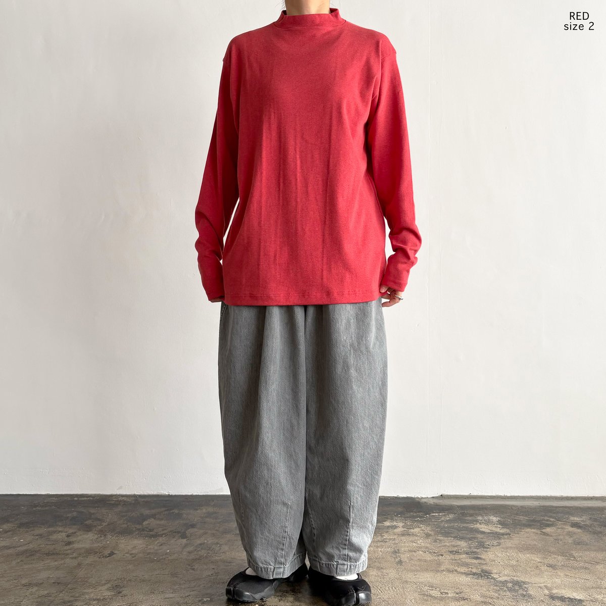 MOCK NECK L/S TEE ORGANIC COTTON RIB 長袖モックネック