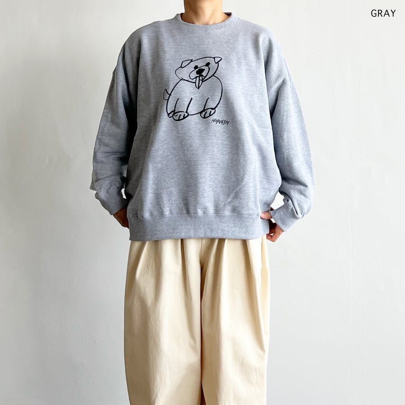 PRINTED SWEATSHIRT【DOG】プリントスウェット A52522 | HARVESTY