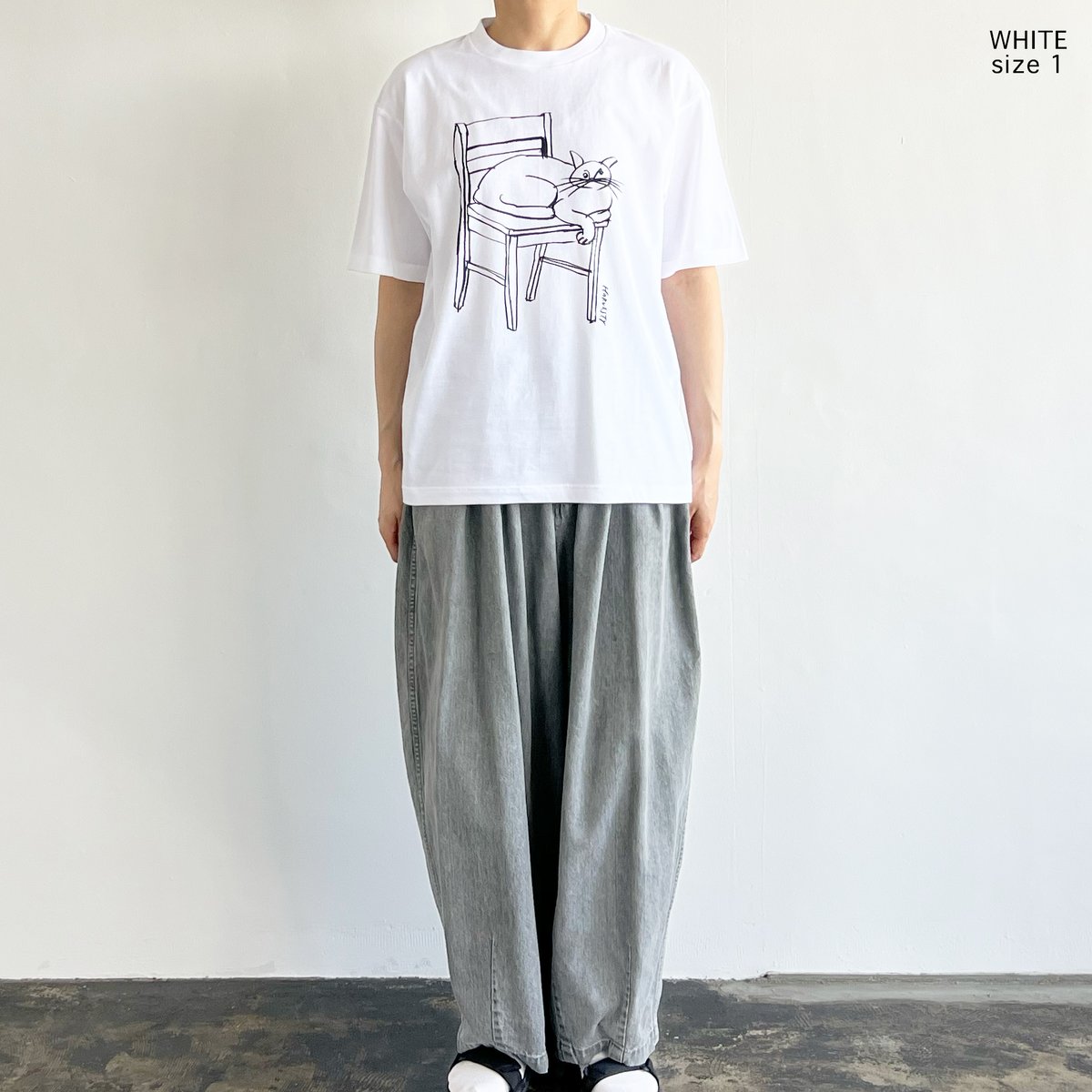 kao ミンティ PRINTED BOX TEE【CAT&CHAIR】 プリントTシャツ A52513 | H