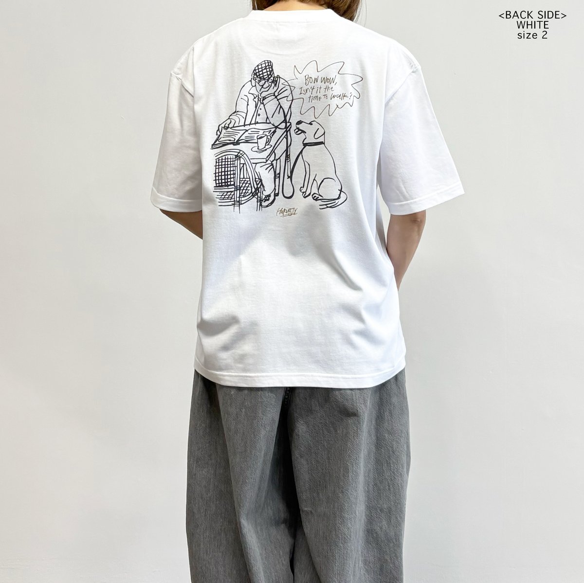 PRINTED BOX TEE【BACK/UNCLE&DOG】 プリントTシャツ A5261