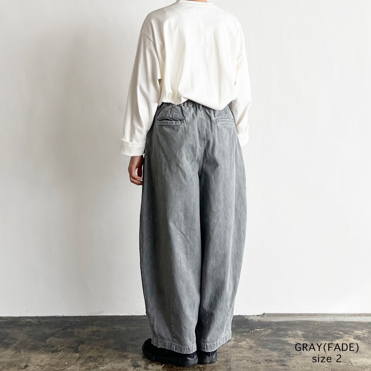 BLACK DENIM CIRCUS PANTS_GRAY FADE ブラックデニム サーカ...